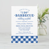 アイデオ BBQ ロイヤルブルー ギンガム レセプション 招待状 (スタンド正面)