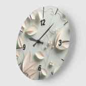 アイデザインクリームフローラウォールクロック |ホームデコーダー| ラージ壁時計 (傾斜)
