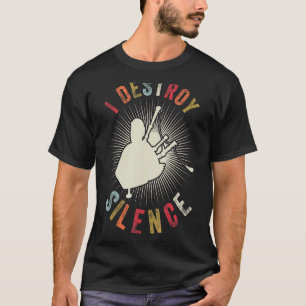 アイデストローンサイレンスミュージシャン楽器ヴィンテージバッグ Tシャツ