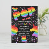 アイデッポップ・アートのトレインボーバースデーパーティ招待状 招待状 (スタンド正面)