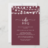 アイデュ BBQ ワインレッド ライト 婚約パーティー 招待状 (正面)