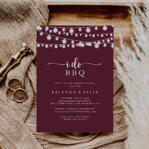 アイデュ BBQ ワインレッド ライト 婚約パーティー 招待状