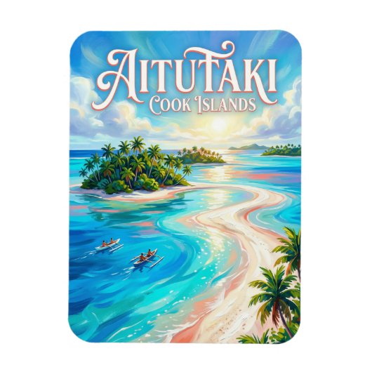 アイトゥタキ ラグーン クック諸島 マグネット (縦)