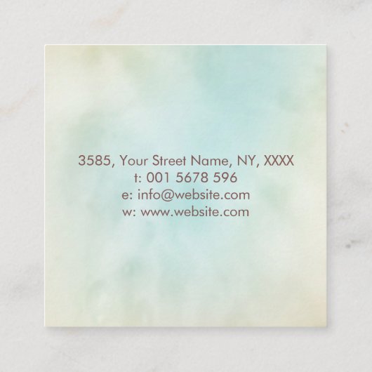 アイトリプルムーン – 宝石と金ゴールド スクエア名刺 (裏面)