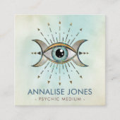 アイトリプルムーン – 宝石と金ゴールド スクエア名刺 (正面)