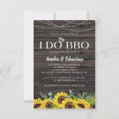 アイドゥ BBQ ウッド ライト サンフラワー ブライズシャワー 招待状 (正面)