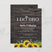 アイドゥ BBQ ウッド ライト サンフラワー ブライズシャワー 招待状 (正面/裏面)