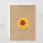 アイドゥ BBQ ヒマワリ ストリング ライト ラスティック エンゲージメント 招待状 (裏面)