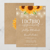 アイドゥ BBQ ヒマワリ ストリング ライト ラスティック エンゲージメント 招待状 (正面/裏面)