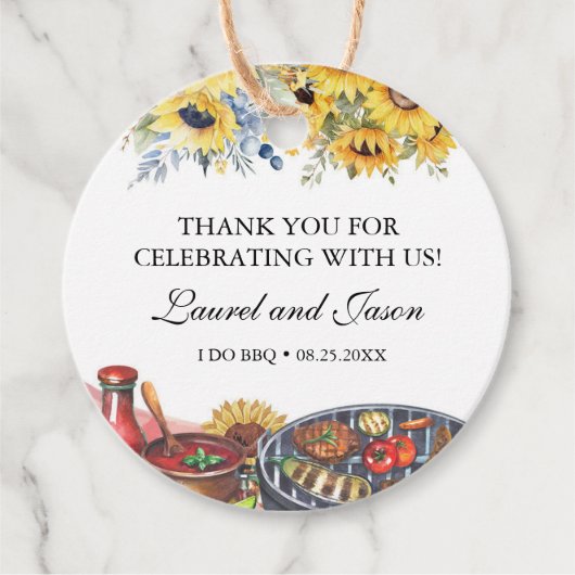 アイドゥ BBQ ヒマワリ ラスティック 婚約 パーティー フェイバータグ (正面)