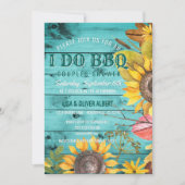 アイドゥBBQカップルシャワーサンフラワーウッ素朴ド 招待状 (正面)