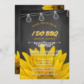 アイドゥBBQサンフラワーズ素朴カップルシャワーチョーク 招待状 (正面/裏面)