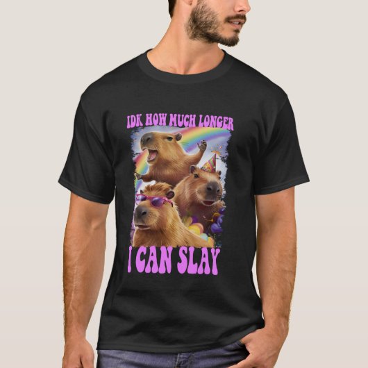 アイドキャピバラミームを長く殺せるおもしろい Tシャツ (正面)