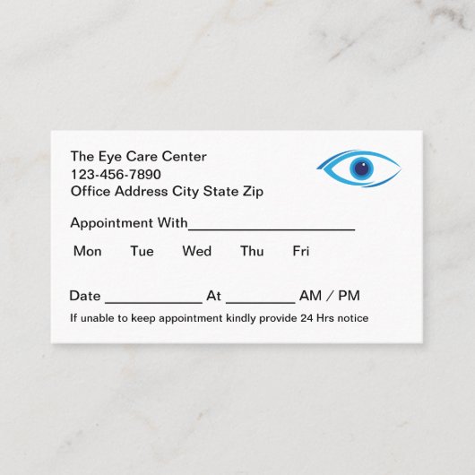 アイドクターオフィスアポイントメント名刺（新規） 予約カード (正面)