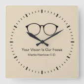 アイドクターオフィス待合室時計 スクエア壁時計 (正面)