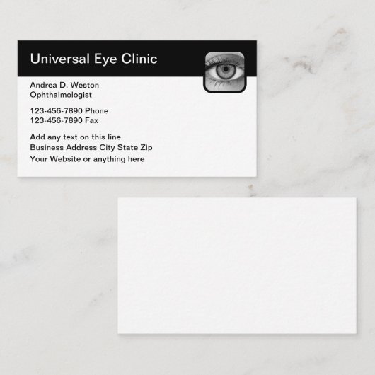 アイドクターヴィジョン気にビジネスカード 名刺 (正面/裏面)