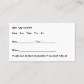 アイドク気にターアポイントメント名刺 名刺 (裏面)