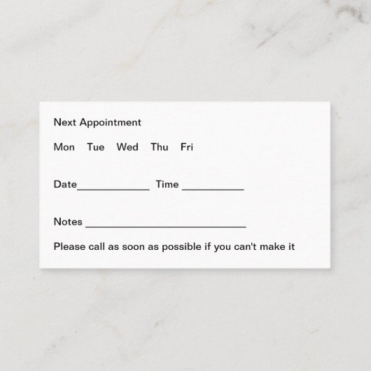 アイドク気にターアポイントメント名刺 名刺 (裏面)