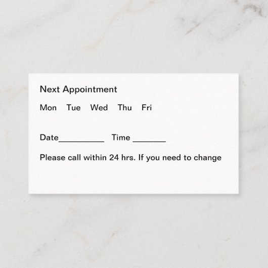 アイドク気にターアポイントメント名刺 名刺 (裏面)