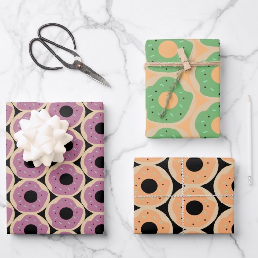 アイドナツハロウィーンスプリンクルオレンジグリーンブラック ラッピングペーパーシート (正面)