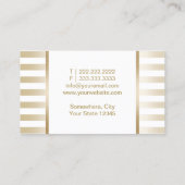 アイドラッシュエクステンションメイクアップアーティストシック金ゴールド ストライプ 名刺 (裏面)