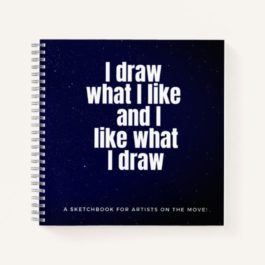 アイドローワイライク宇宙銀河系ホワイトタイポグラフィ ノートブック (正面)