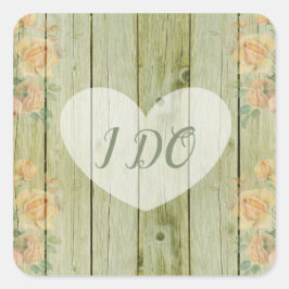 アイドー素朴ウッドバラフローラ結婚式用シール スクエアシール