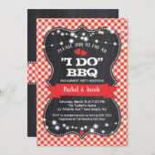 アイドBBQカップルズコードチャルクボード婚約パーティ 招待状 (正面/裏面)