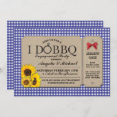 アイドBBQブルー婚約カップルシャワーボウ招待状 招待状 (正面/裏面)