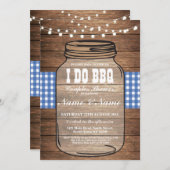 アイドBBQ婚約パーティカップルブルージャー招待状 招待状 (正面/裏面)