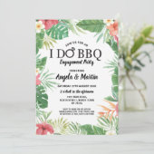 アイドBBQ婚約パーティトロピカルアロハ招待状 招待状 (スタンド正面)
