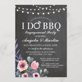 アイドBBQ婚約パーティフラワーズピンク招待状 招待状