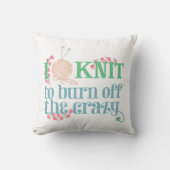 アイニットことわざ-編み物タイポグラフィニットズユーモア クッション (正面)