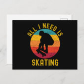 『アイニーズはスケートで滑るスケーターライフレトロ』 ポストカード (正面/裏面)