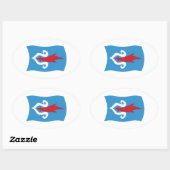 アイヌ民族国旗のシール 楕円形シール (シート)