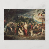 アイネースはトロイア軍を追放に導く準備をする ポストカード (正面)