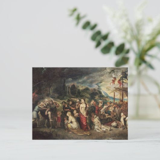 アイネースはトロイア軍を追放に導く準備をする ポストカード (スタンド正面)