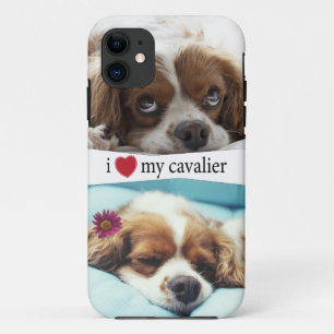 アイハートマイカヴァリエキングチャールズスパニエル犬 iPhone 11 ケース