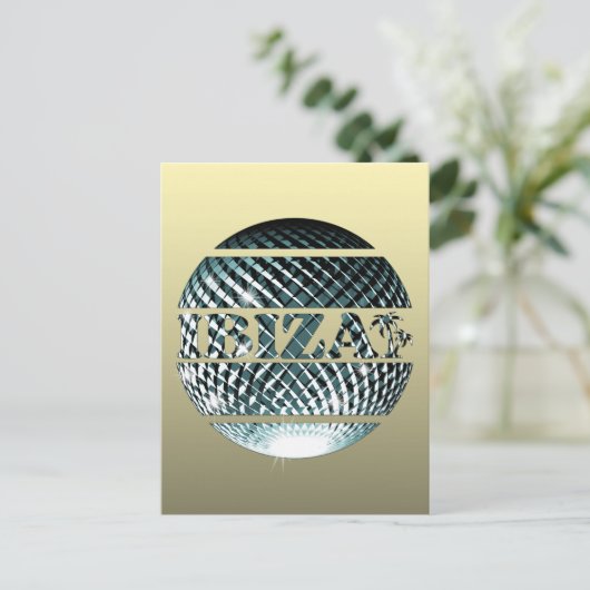 アイビザディスコボールinプラチナブルー ポストカード (スタンド正面)