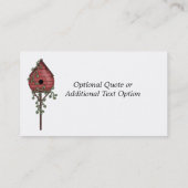 アイビーお洒落で風化した赤い鳥小屋 名刺 (裏面)