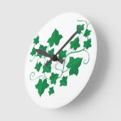 アイビーつる植物 ラウンド壁時計 (傾斜)