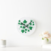 アイビーつる植物 ラウンド壁時計 (ホーム)