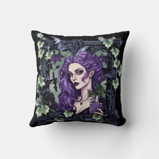 アイビーとこうもりファンタジーゴシック美術 クッション (裏面)