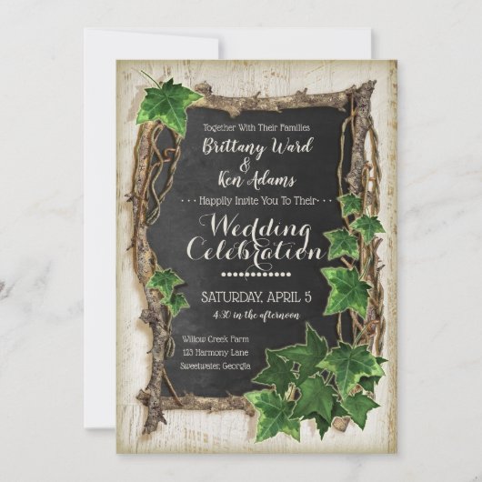 アイビーとウィローの結婚式招待状 招待状 (正面)