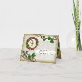 アイビーとウィロー結婚の感謝状 サンキューカード