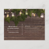 アイビーとストリングライトのメイソンジャー　ラスティック　セーブ・ザ・デート 案内ポストカード (裏面)