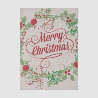 アイビーと赤い実のリース メリークリスマス 薄葉紙