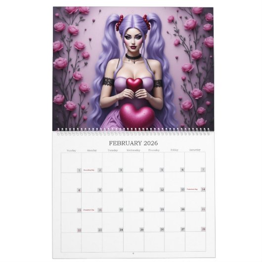 アイビーアンドこうもりホリデーコレクションピンナップ カレンダー (2月 2026)