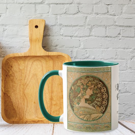 アイビーアンドローレルヴィンテージポートレートアルフォンスミュシャ マグカップ