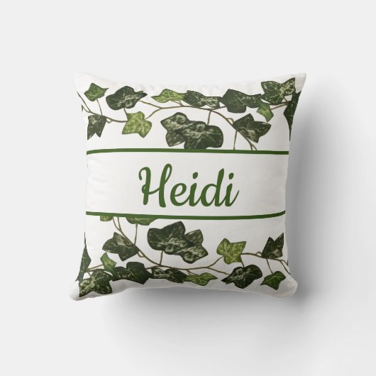 アイビーエレガントグリーンキュートカスタム クッション (裏面)